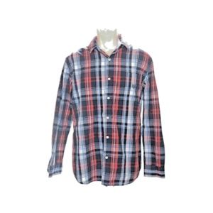 Chaps Men's Top Long Sleeve Checkered Button Front Down